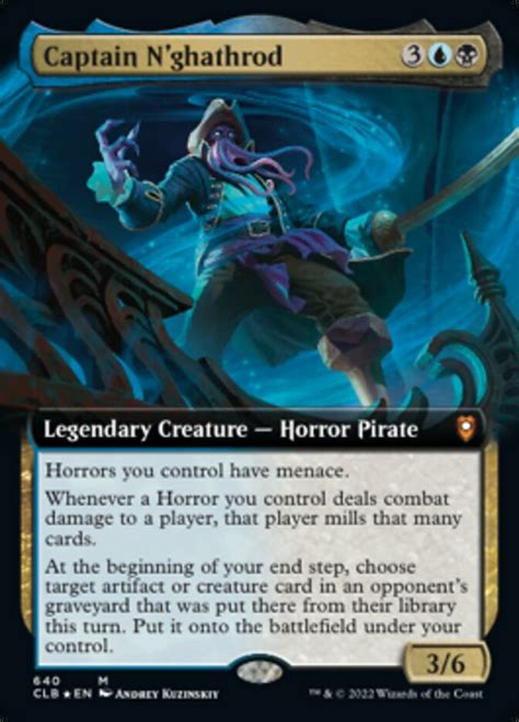 Mtg captain n - Card set: Commander Legends: Battle for Baldur's Gate. Discover all data and statistics about the Captain N'ghathrod MTG (Magic: The Gathering) Card: Card Price, Price foil, Mana cost, TIX, CMC, Edhrec Rank, Types and Rarity. 